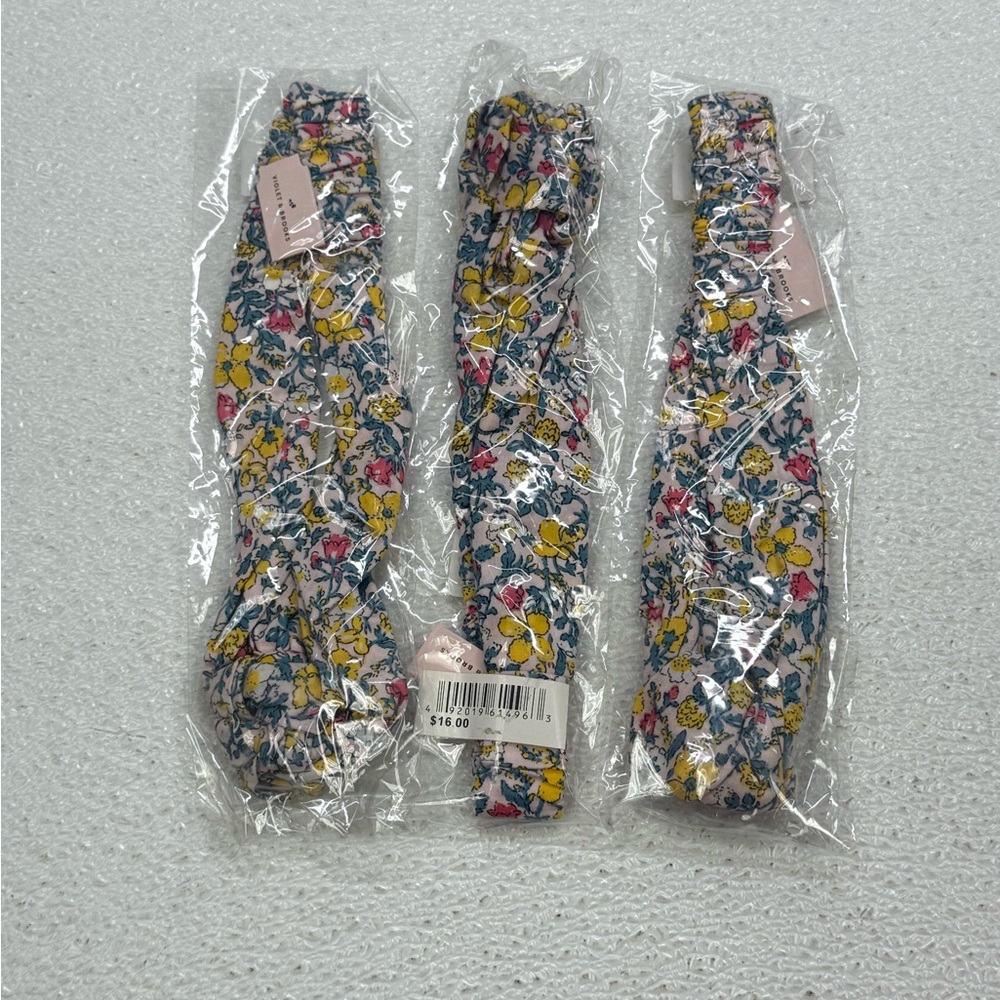 🌸 Violet & Brooks Floral Hair Accessories Set – 3 Pieces 🌸  yellow, pink, blue